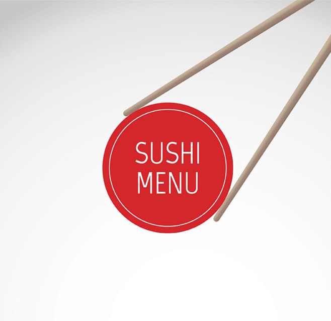 创意夹寿司菜单设计矢量素材，素材格式：A...