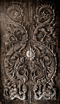 Antique wooden door