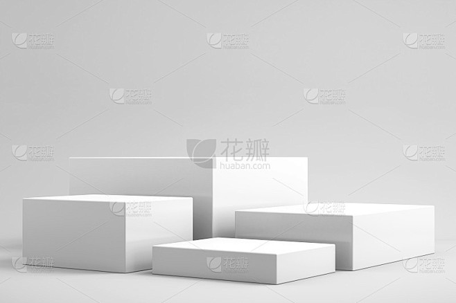 3d背景模拟平台的产品演示，白色背景，3...