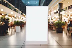 设计宣传广告位竖版广告牌海报样机模型