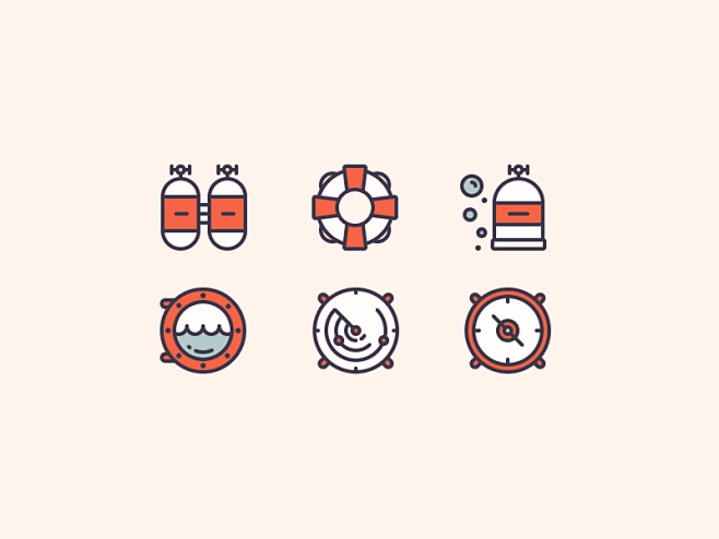 Nautical Icons 
采集@一...