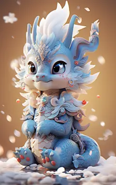 立体可爱卡通龙中国龙元素素材图