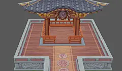 古代凉亭B，小亭子，楼梯，石台 - 场景模型 蛮蜗网