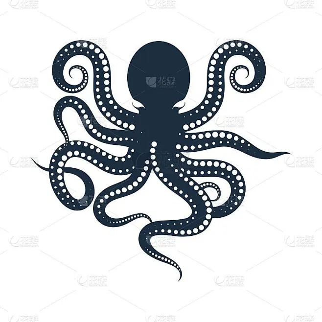 octopus vector icon illustration素材-花瓣网