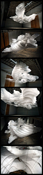 New Growth/Stratum Model a site-specific installation by Kendall Buster (2009) was created for Suyama Space in Seattle, Washington, an alternative space for experimental sculptural projects created by curator Beth Sellers. Most people talk about three-dim