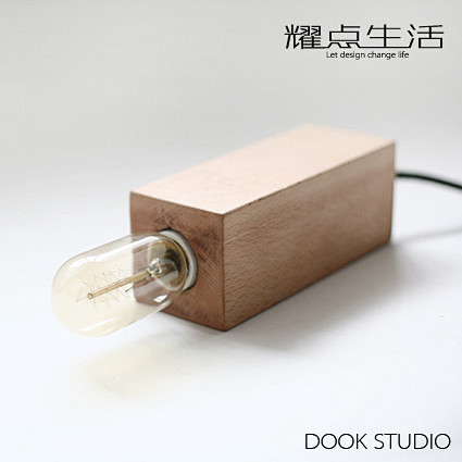 DOOK STUDIO 复古原木小台灯 ...