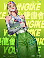 Chinese style Cyberpunk game character ILLUSTRATION  street style 中国风   人物设计 人物设计，场景设计，插画 国潮 插画