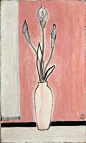 常玉 SANYU｜作品 Works
CR75   白瓶内之海芋
1929年，油画 纤维板  54x32公分
以中文及法文签于右下方，并具年份29
http://www.artofsanyu.org/
