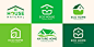 Nature house logo combined leaf with green color, can be used as symbols your company. Premium Vector