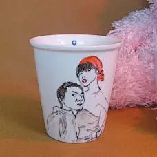 我不是纸杯 船锚内印陶瓷杯手绘定制
