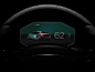 Automotive Dashboard Steering Wheel Perspective UI for E Car