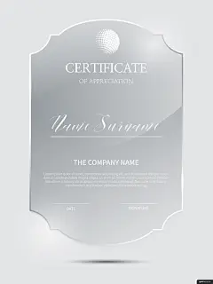 几何边框 授权证书 任命书 荣誉证书 简约 亚克力 证书卡片名片平面设计