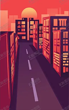 日出城市插画 【酷图网】晚上,素材,元素,插画,插图,背景,夜晚,城市,赛博朋克,霓虹城市,渐变,城市建筑,城市风光,霓虹,夜景,炫酷,海报,海报背景,展板背景,建筑,都市,楼房,楼群,抽象,摩天大楼,大都市,卡通,手绘,夜空,场景,科幻,游戏,未来,霓虹灯,夜生活,红色,日出,日落,晚霞,朝霞,马路,道路,公路,卡通城市,