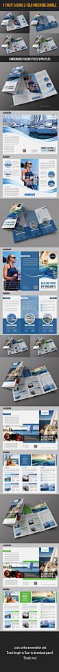 3 in 1 Sailing Travel Trifold Brochure Bundle - Corporate Brochures