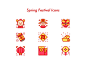 Spring Festival Icons year spring new icons festival