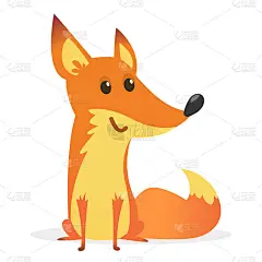 可爱有趣的狐狸吉祥物。矢量插图孤立。儿童读物中的卡通人物。
