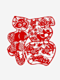 福字剪纸高清素材 喜庆 新年 春节 窗花 红色 过年 免抠png 设计图片 免费下载