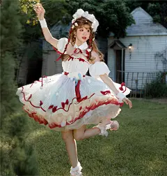 玛丽和它的小羊羔甜美Lolita彩虹花苞lo裙狗短signorina白日梦想-淘宝网