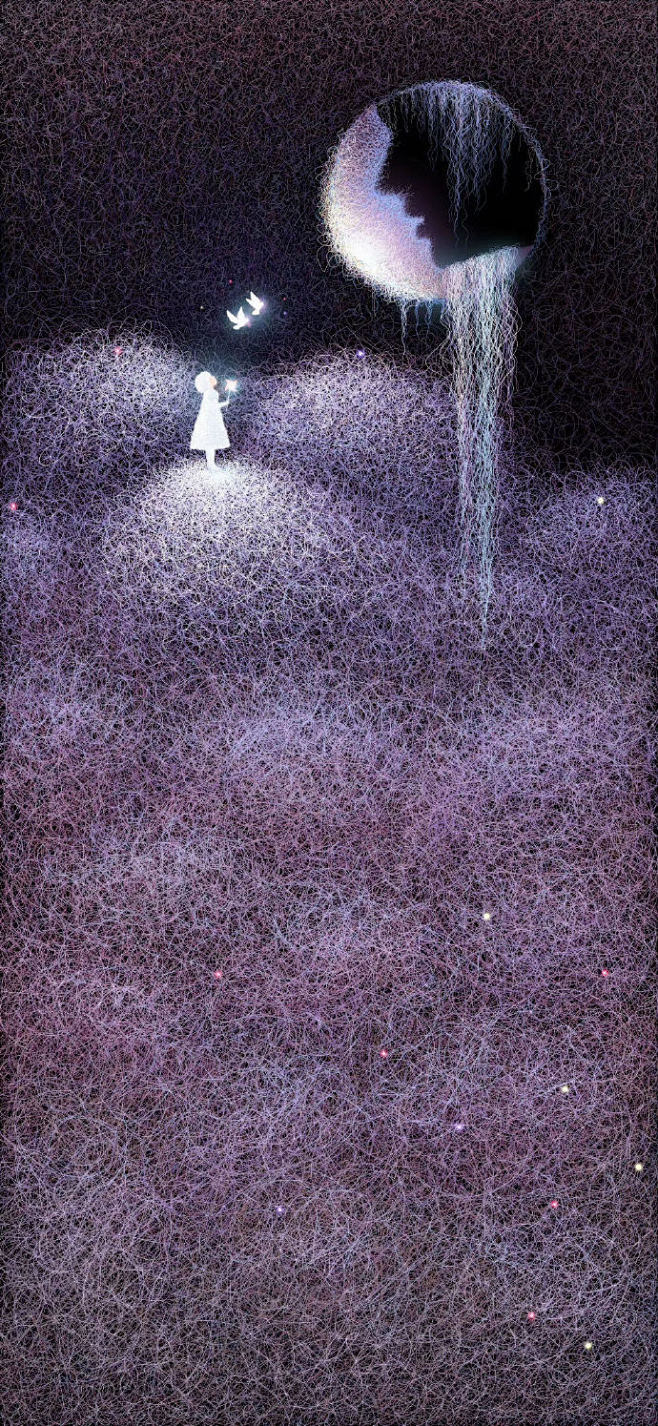 来自插画师@线体玩家-林萌 一组唯美线体...