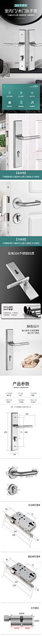 防盗门面板把手智能锁密码锁指纹锁电商详情
