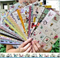 韩国复古贴纸 碎花边标签纸质diy相册贴画手账装饰贴纸 24张入