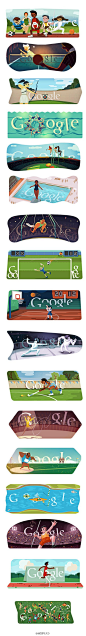 Google在伦敦奥运会期间，每天更换一幅Logo，Logo除开幕、闭幕外，共展示了15个运动项目，不知道今年的巴西世界杯，Google设计团队又会带来怎样的惊喜？ @iconfans @优秀网页设计 @视觉中国 @UI中国