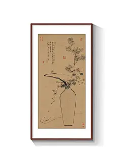 平安如意图新中式玄关装饰画竖版走廊过道挂画寓意好复古客厅壁画-tmall.com天猫