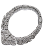 Diamond necklace combination by Cartier. Designed as a stylised swag of ribbons set with baguette, brilliant- and circular-cut diamonds, mounted in platinum, length approximately 420mm, separates into six clips and one bracelet measuring approximately 190