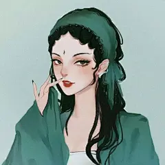 中国风皮影古风电视剧中人物插画白蛇传青蛇手绘插画