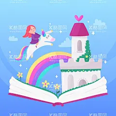 城堡童话插图  - 源文件下载【酷图网】城堡,童话,卡通,手绘,插图,建筑,童话城堡,梦幻城堡