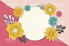 纸质花朵背景   - 源文件下载【酷图网】纸质花朵背景,折纸风格花朵,纸质风格,花朵,鲜花,手工艺品,装饰花朵,