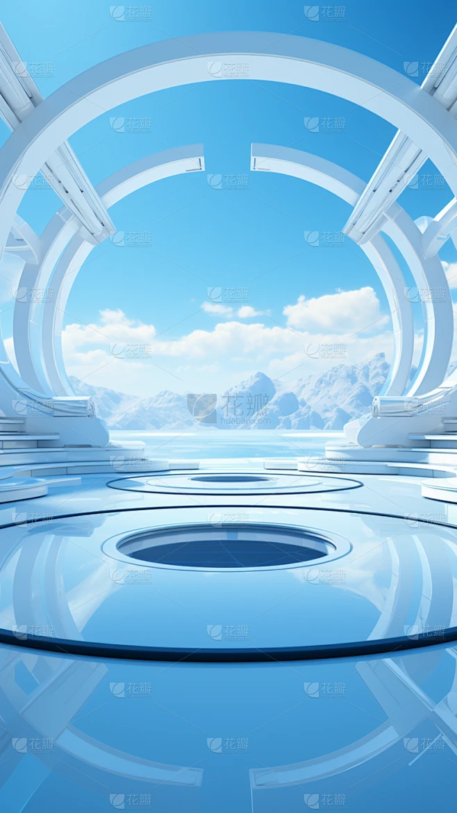 3D立体三维空间科技背景素材-花瓣网
