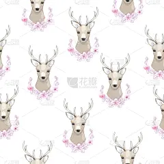 四方连续纹样,可爱的,纺织品,野生动物,雪,壁纸,哺乳纲,动物,驯鹿,复古