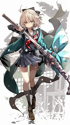 手机壁纸｜粉丝最爱，手绘版樱花武士动漫卡通美少女战士手机壁纸