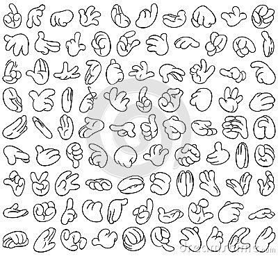 Cartoon hands set 1 ...