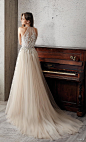 eddy k 2019 couture bridal sleeveless halter neck keyhole bodice heavily embellished bodice tulle skirt romantic champagne a  line wedding dress lace back chapel train (9) bv