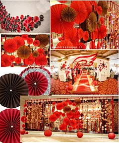 婚庆道具用品结婚婚房装饰纸花派对婚礼背景纸扇花迎宾甜品区布置-淘宝网