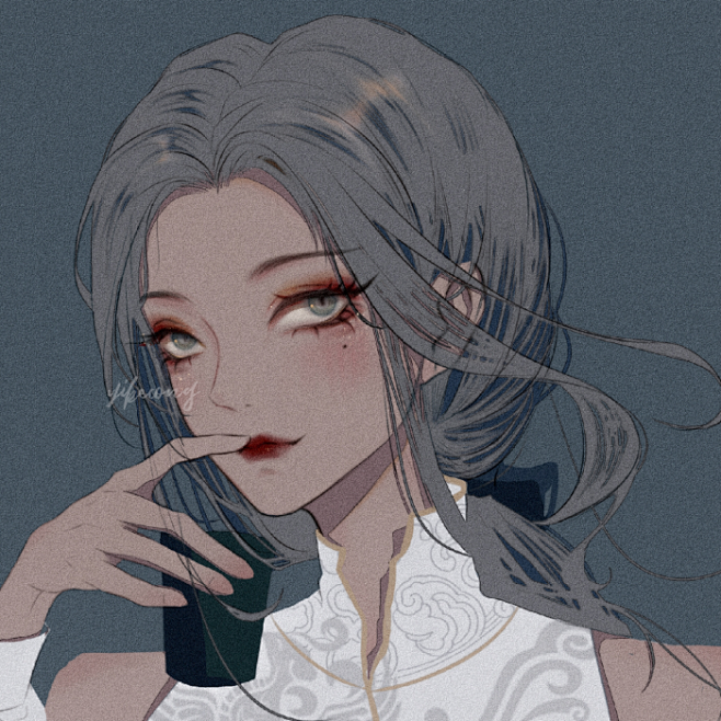 67暗黑系冷淡古风手绘女头新作67绘画师一捆蒜