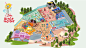 amusement park Isometric isometry Leisure map Plan sports Theme Park