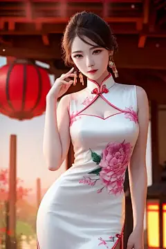 Ai绘画：国风旗袍淑女