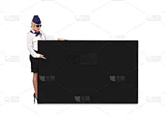 空姐拿着黑板