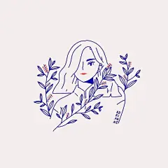 一眼就爱上的清新简约插画 : AdrianneWalujo.o喜欢用简约都线条勾勒出人物的清甜可爱，用色块来表现服装清新，花草为辅助元素，透露着温馨甜美的气息，少女心满满，每一张作品都给人很温暖感觉。