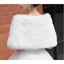 麦熙礼服披肩旗袍披肩白色新娘披肩 婚纱披肩 仿兔毛冬季毛毛披肩特价