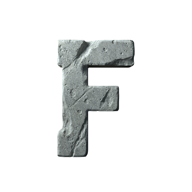   3D石头字 数字 26个英文字母 透...