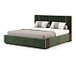 Double bed with upholstered headboard LAUREN | Bed by Laskasas