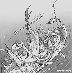 #漫画# 一个渔夫捞到男美人鱼然后不可描述的故事，好有爱【画师：joannaestep】 ​​​​