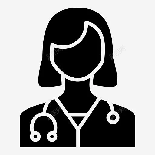 女医生保健医生图标 平面电商 创意素材-花瓣网