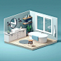 完成，噗！在bathroomclient机构 - 动画插图3D C4D Cinema4D在家居卫浴间装修的建筑interiordesign -大作