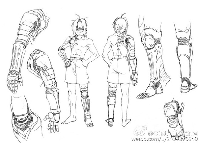 cgink好资源推荐钢之炼金术师动画三视图设定很棒的一部动画人设也很
