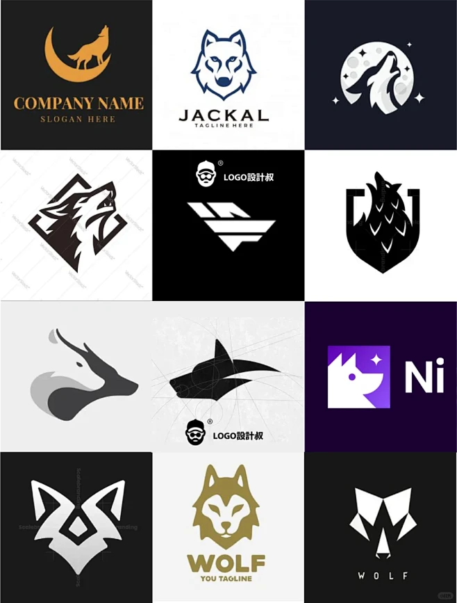 灵感采集96个狼元素动物图形logo设计分享 - 小红书-花瓣网